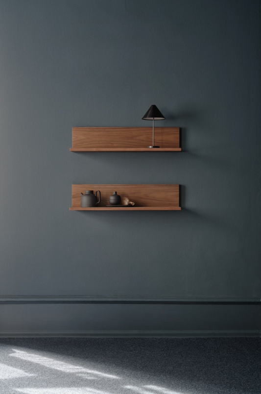 Tana Wall shelf black stained oak 75 cm