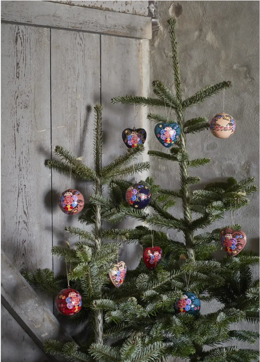 HANDMADE PAPER MACHE CHRISTMAS BALLS