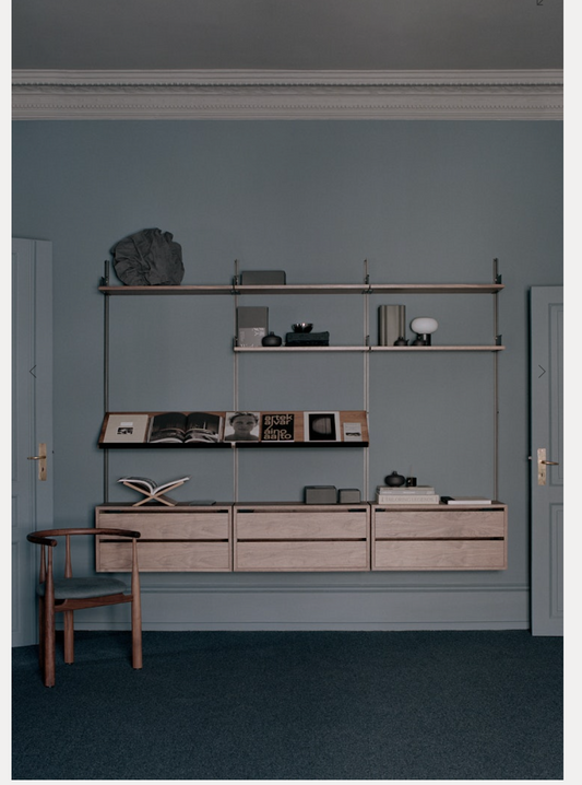 Cabinet Low w. Drawers Black Ash/black