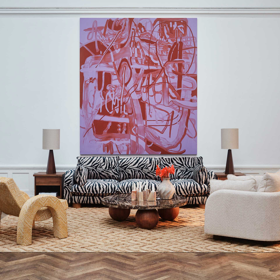 Miles sofa zebra