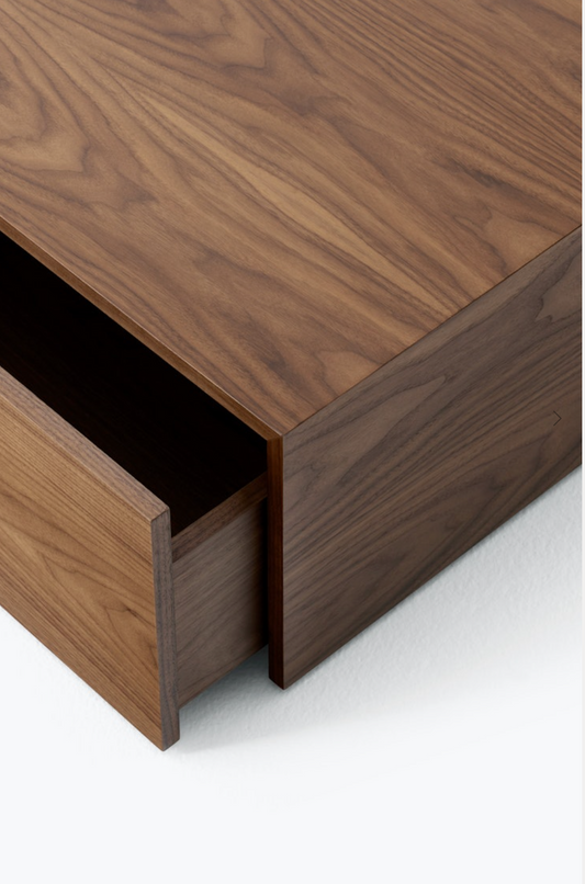 Mass Coffee Table High w. Drawer  Walnut  H270 x W: 1030 x D: 600 mm