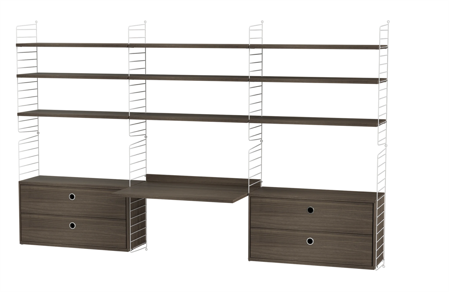 Workspace F White/Walnut 240 cm