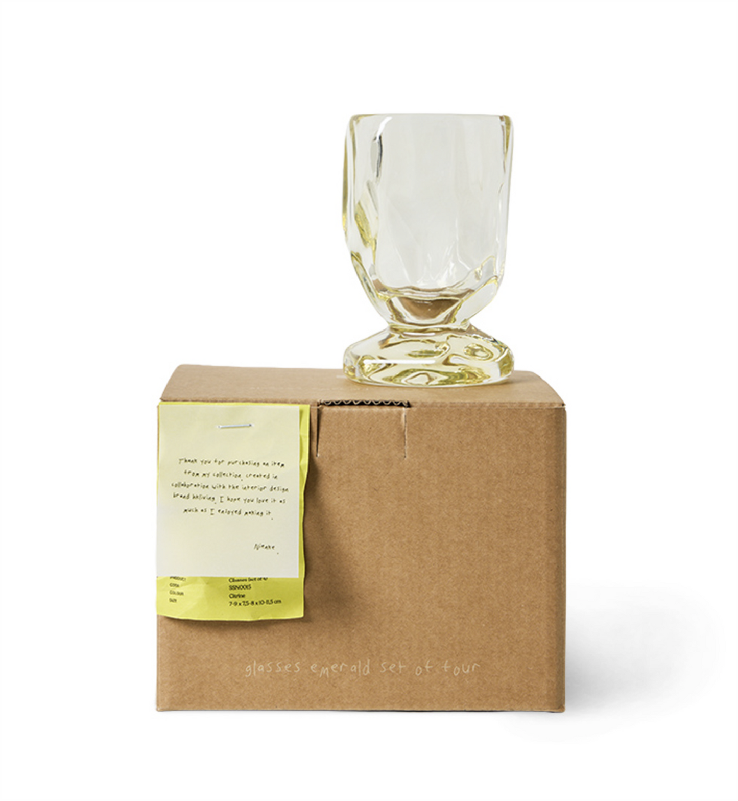 Glasses citrine Nienke Sikkema set of 4
