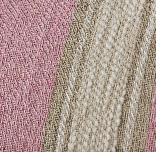 Woven striped cushion blush 60x40cm