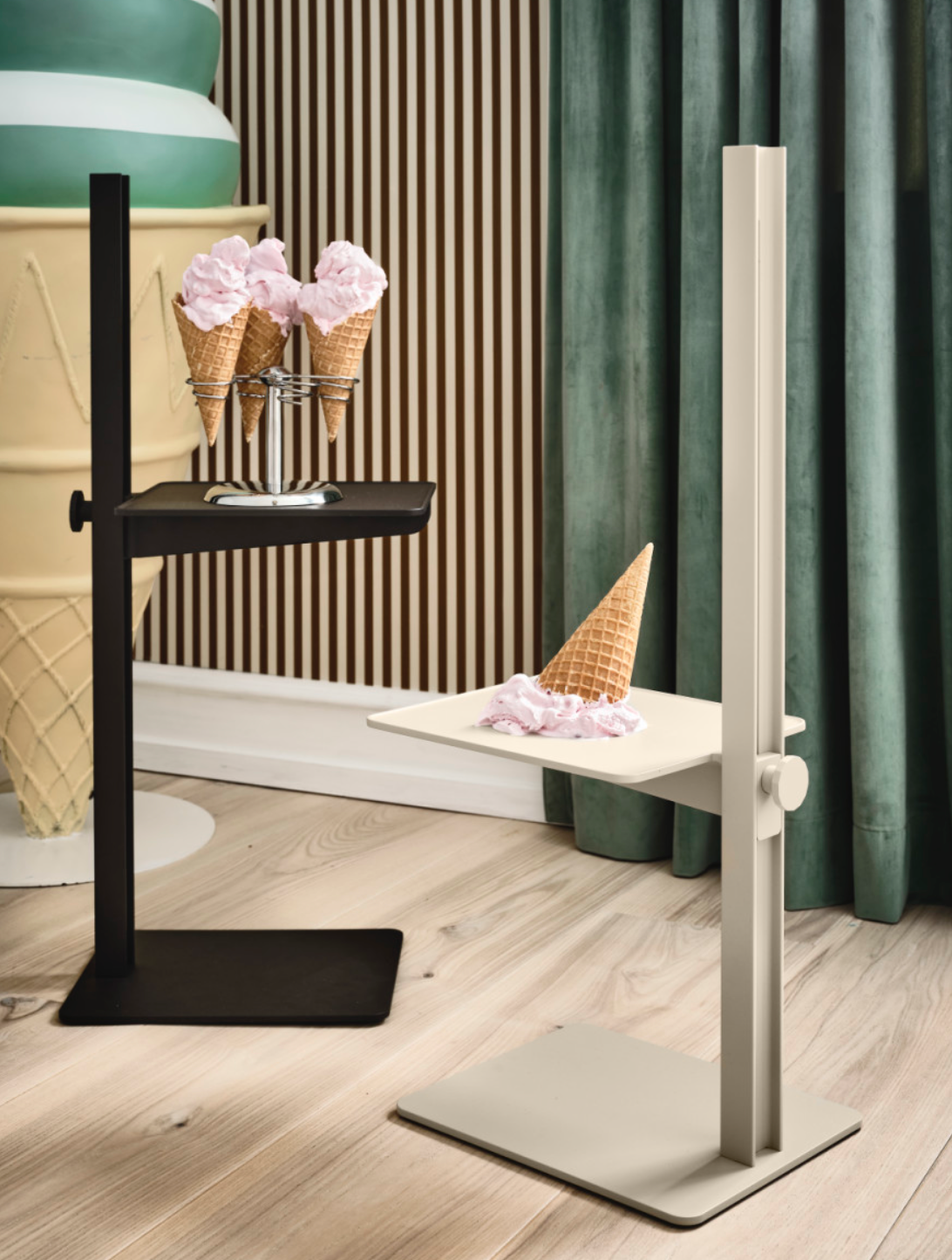 Museum side table dark brown