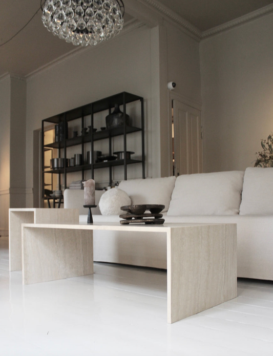 Sofabord i travertin - 60 x 115