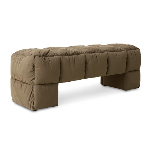 Puffy lobby bench , Olive