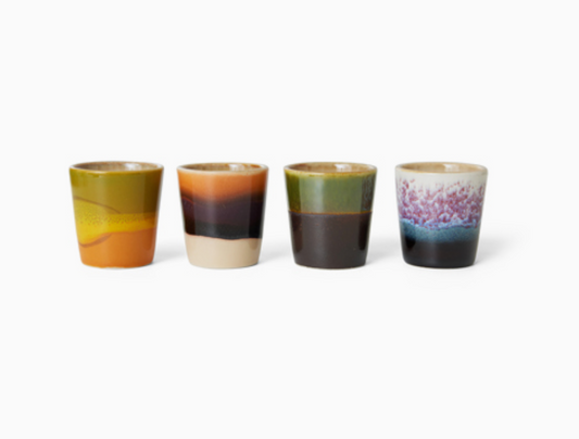 70s ceramics: egg cups Island, set of 4