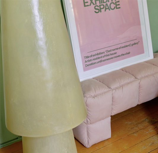 Puffy lobby bench ,Blush