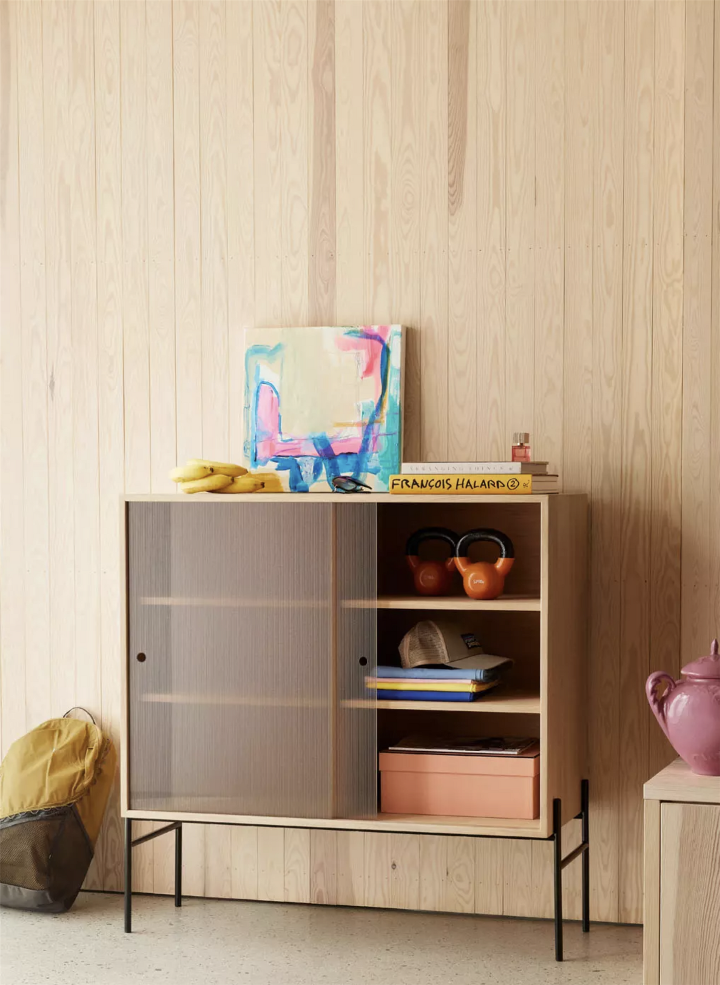 Hifive Glass cabinet black painted oak