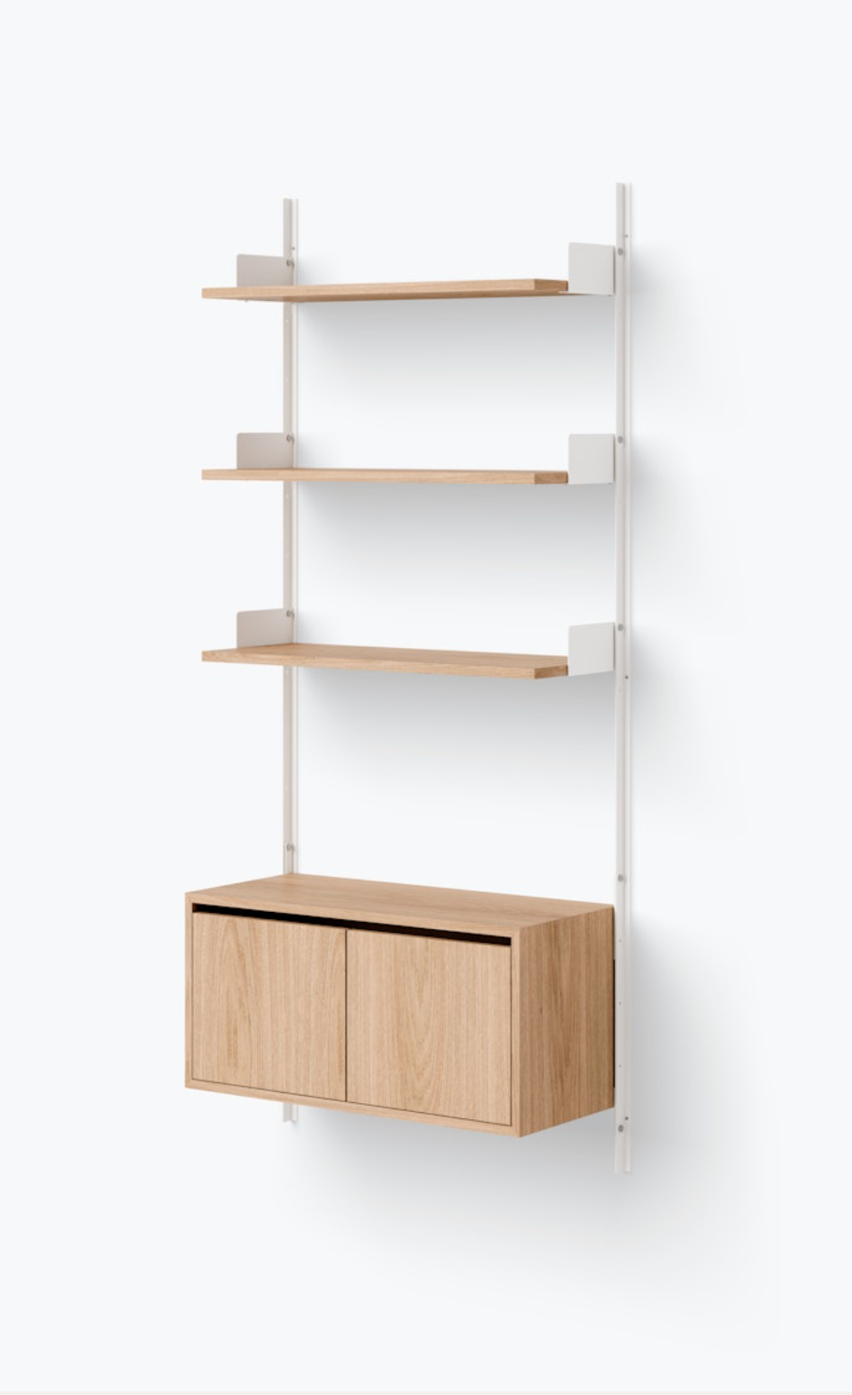 Wall Shelf 1900 Cabinet Low w. Doors white/oak