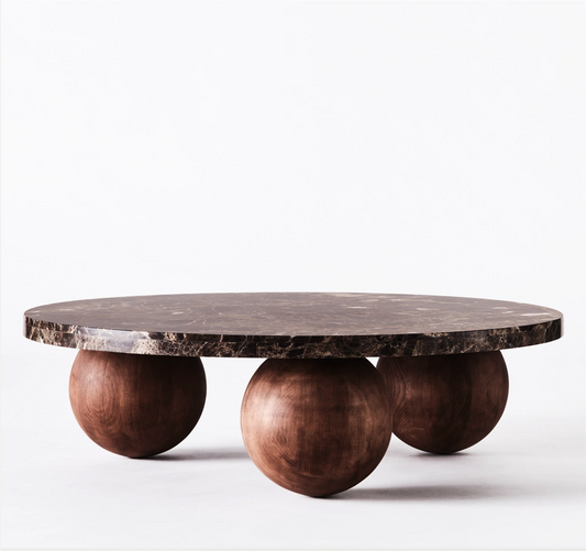 Sphere Round sofa table Dark Emperador 100 cm