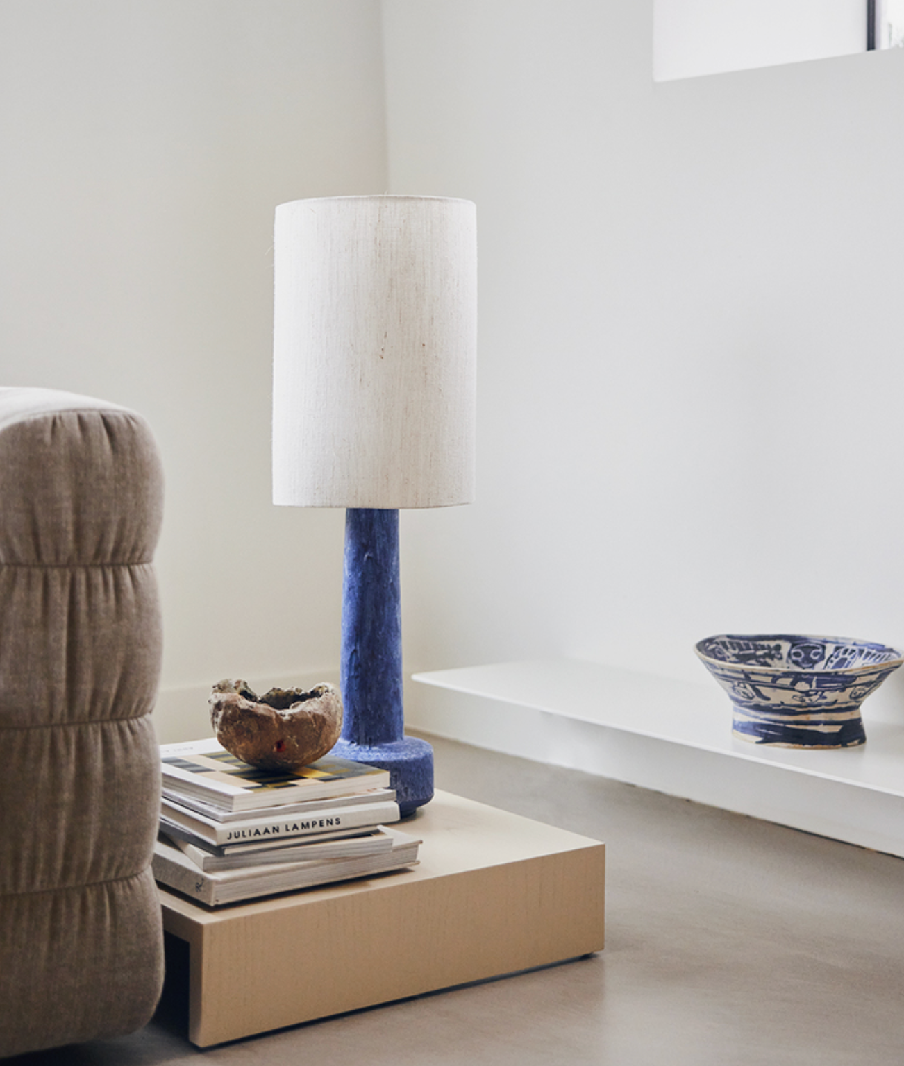 cylinder lamp shade natural linen ø30cm