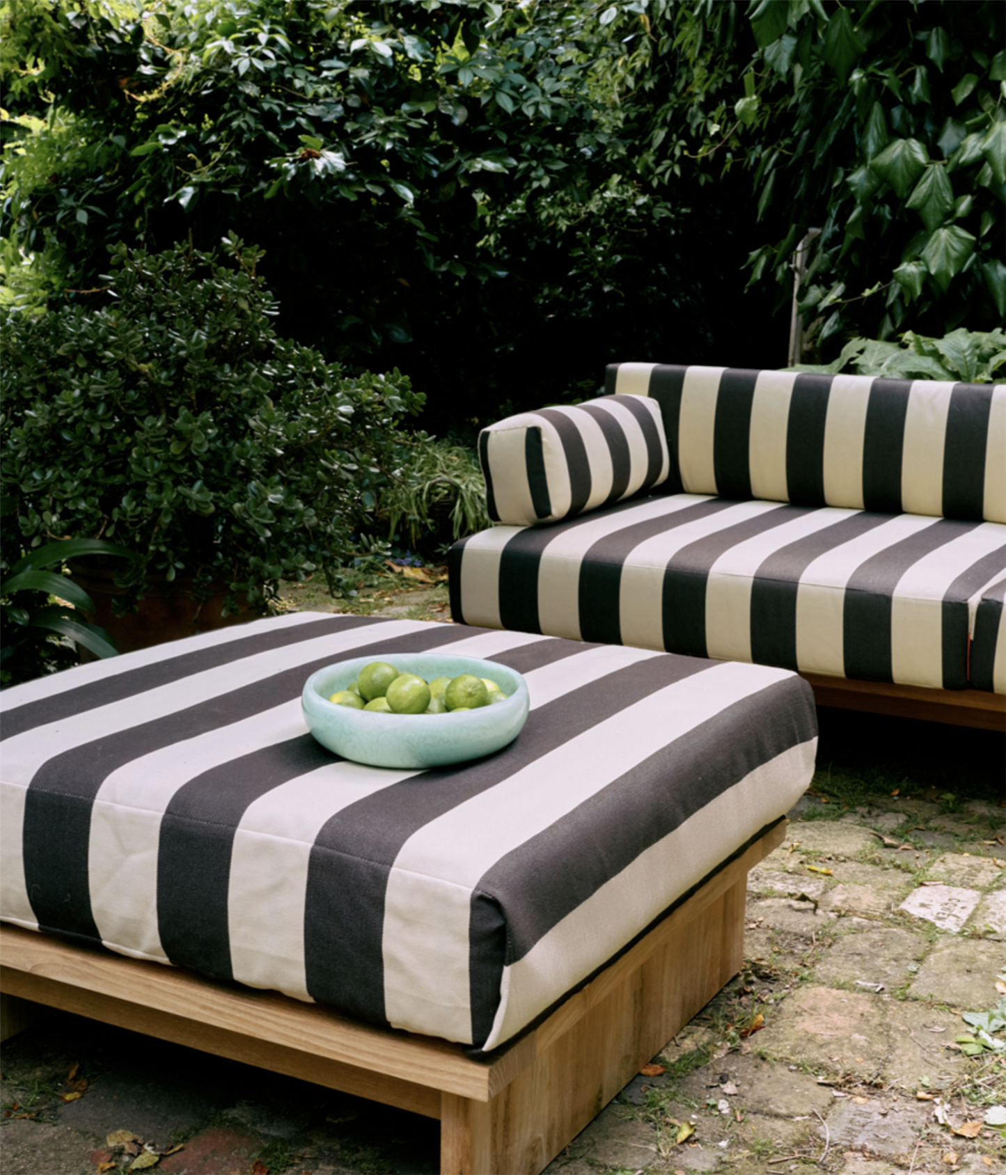 Outdoor Puff Teak Stracciatella