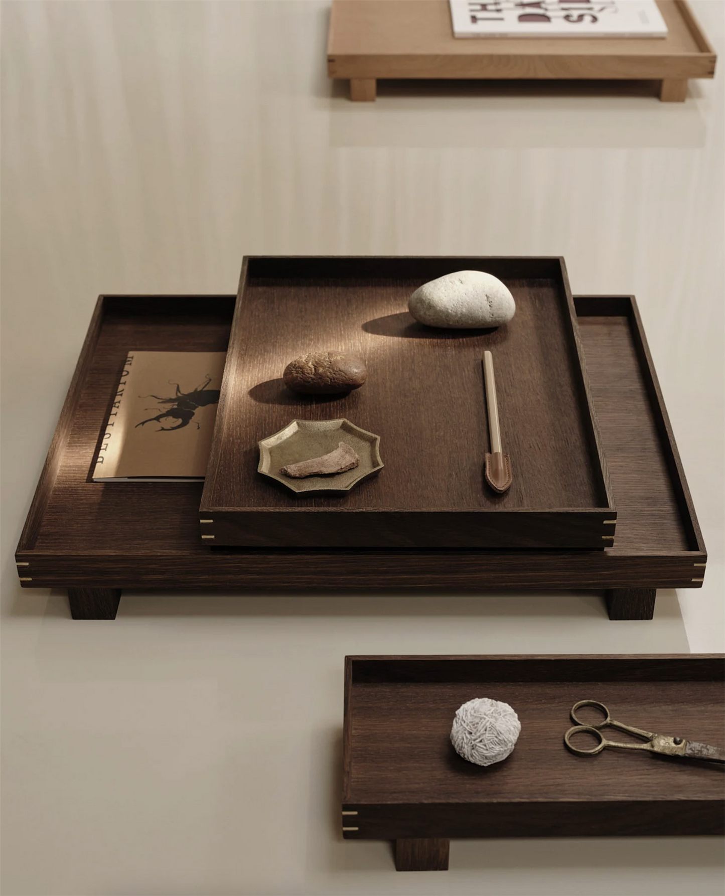 Bon wooden tray large smoked oak
