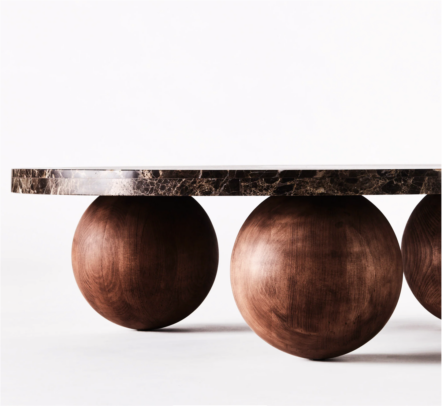 Sphere Round sofa table Dark Emperador 100 cm
