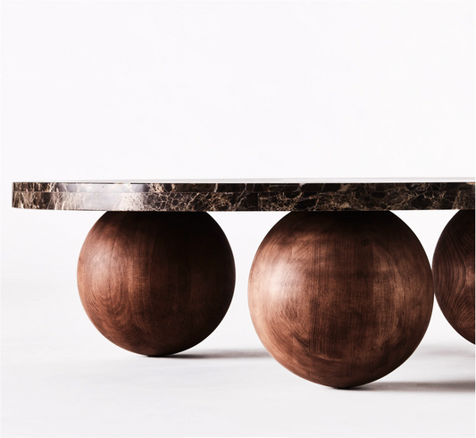 Sphere Round sofa table Dark Emperador 100 cm