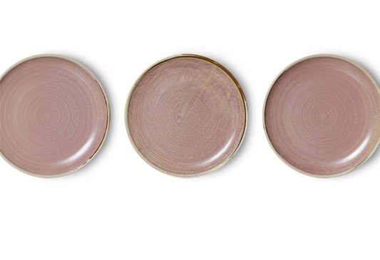 Chefs ceramics side plate rustic pink