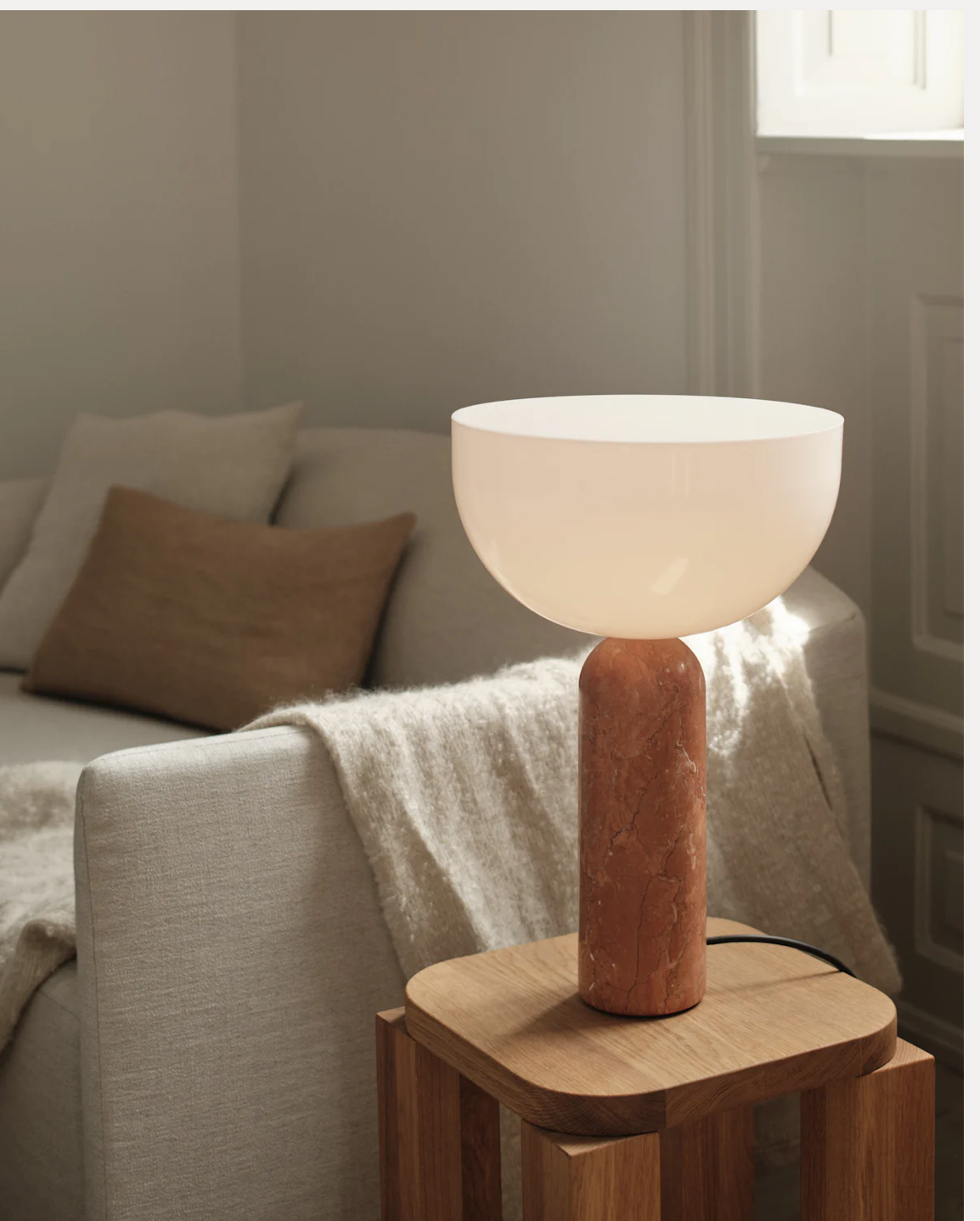 Kizu Table Lamp Large Breccia Pernice Marble