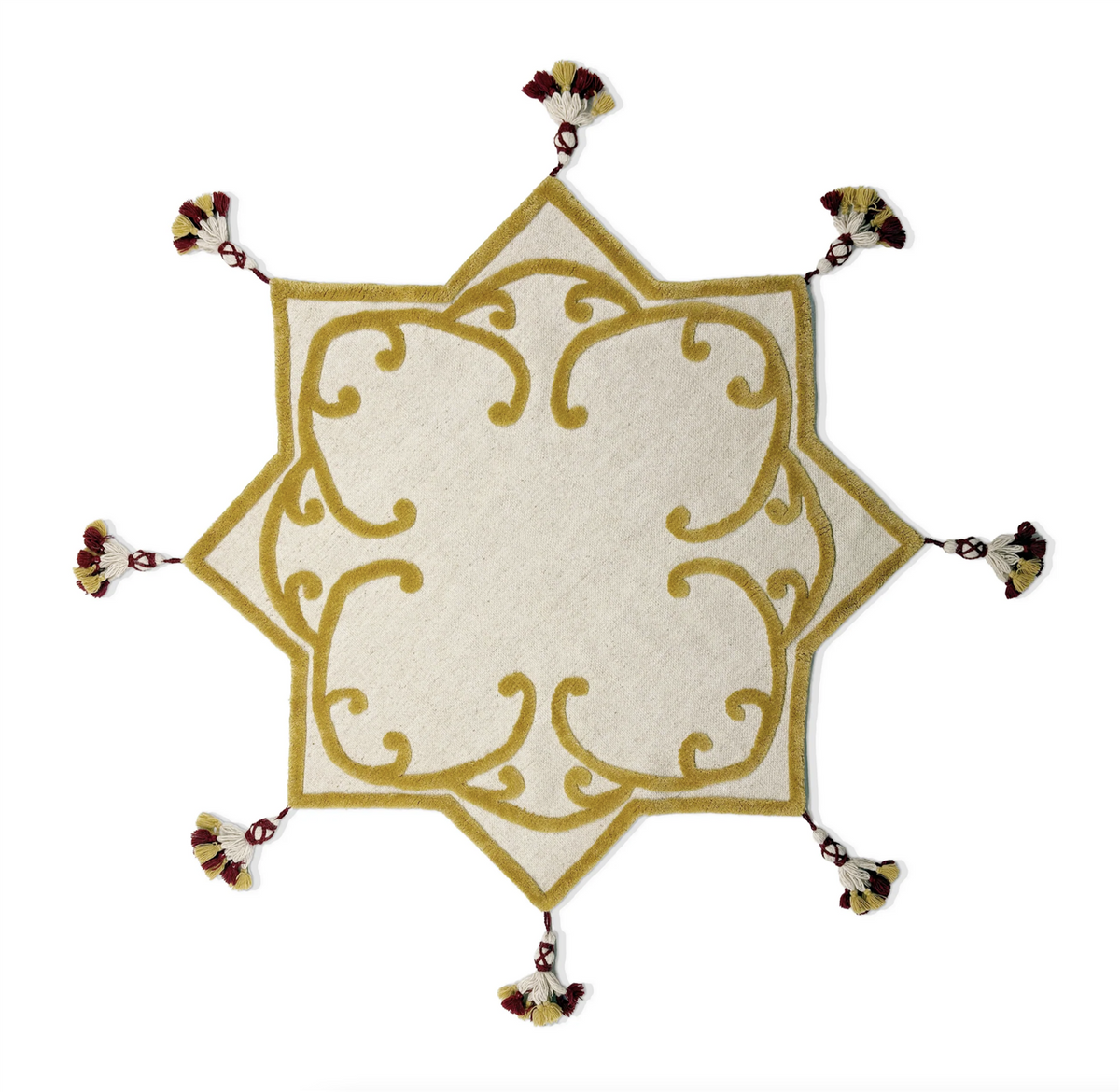 Poinsettia Christmas tree rug 130x130