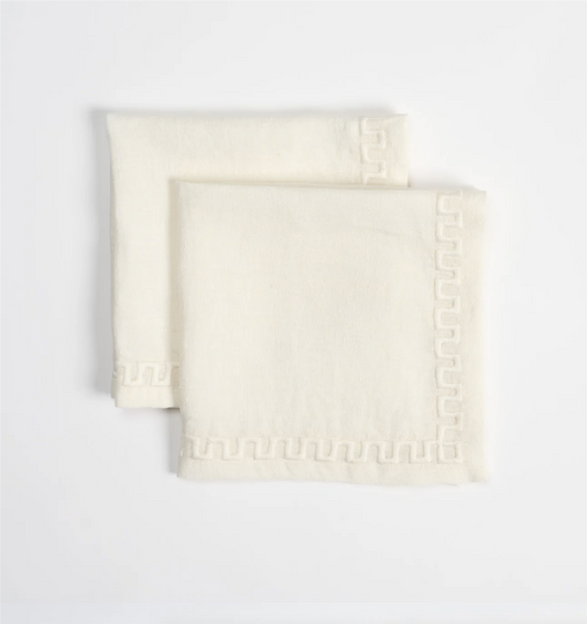 Frame linen napkin, white - pair of two 40x40 cm