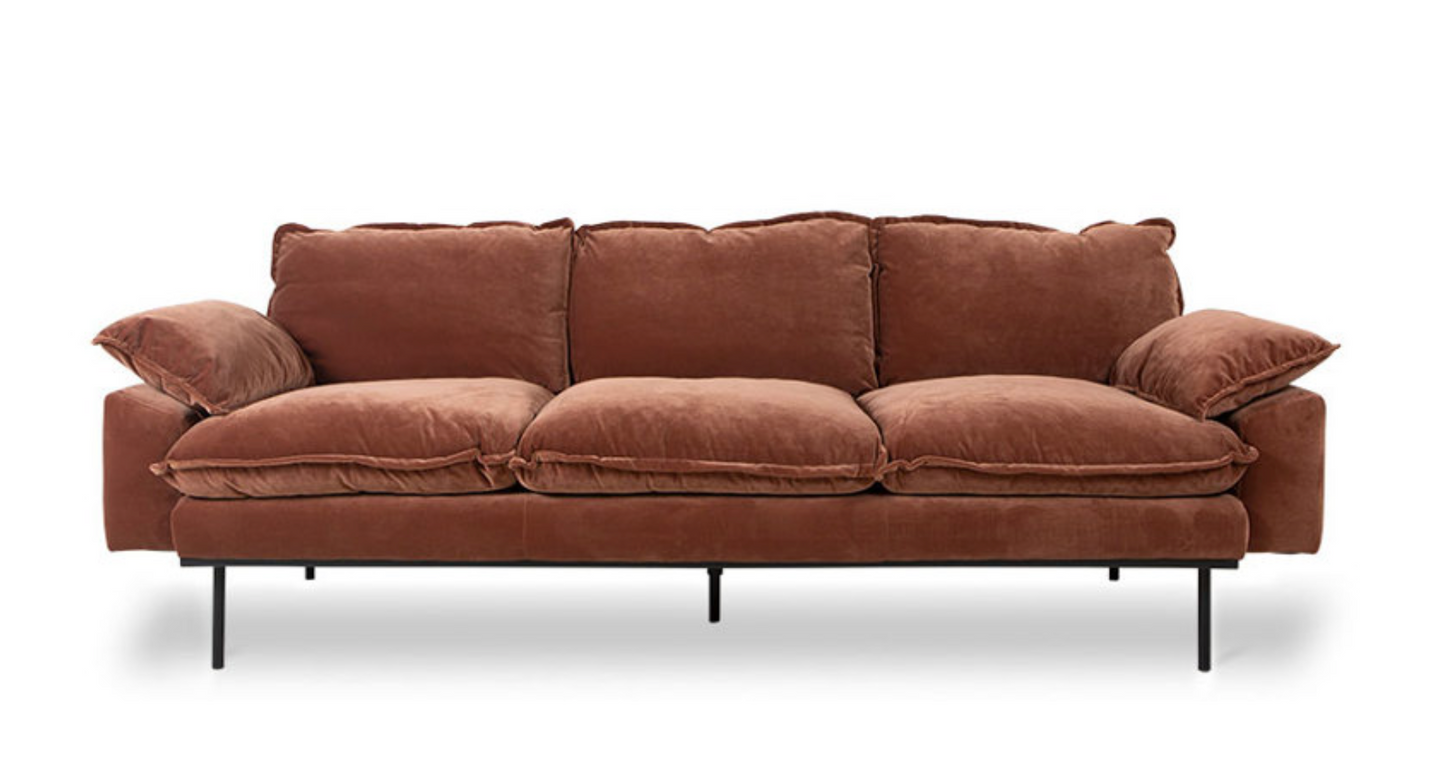 Retro sofa, 3-seats flere farger