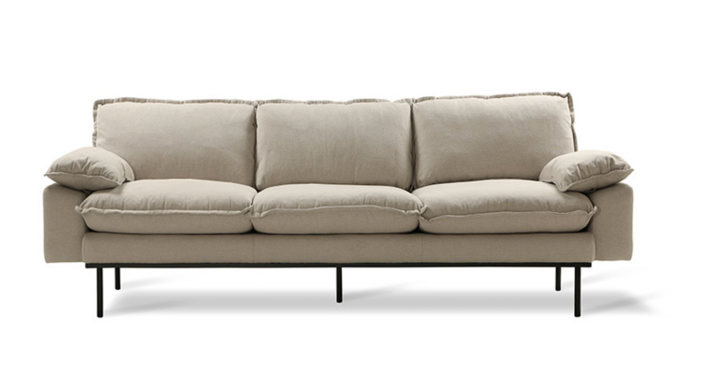 Retro sofa, 3-seats flere farger