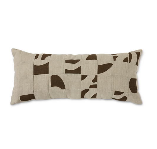 Natural patched cushion 70-30 cm