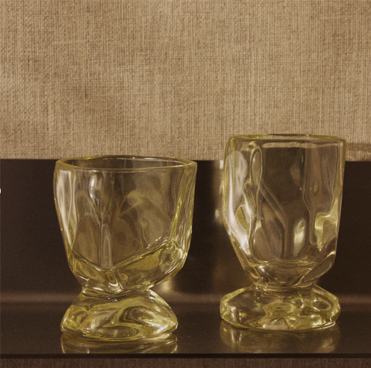 Glasses citrine Nienke Sikkema set of 4