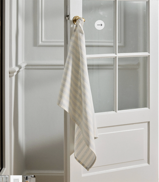 RAFU tea towel, striped white/light blue