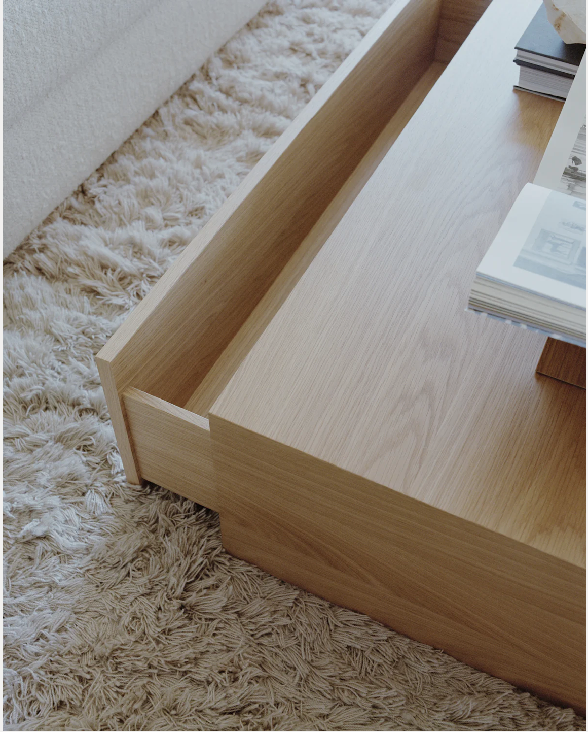 Mass Coffee Table High w. Drawer Oak H270 x W: 1030 x D: 600 mm