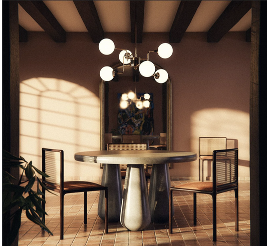ROUND DINING TABLE GREY