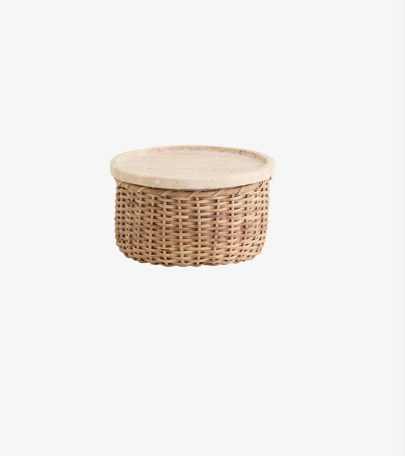 Arica Rattan krukke med lokk H 9cm Ø15 cm