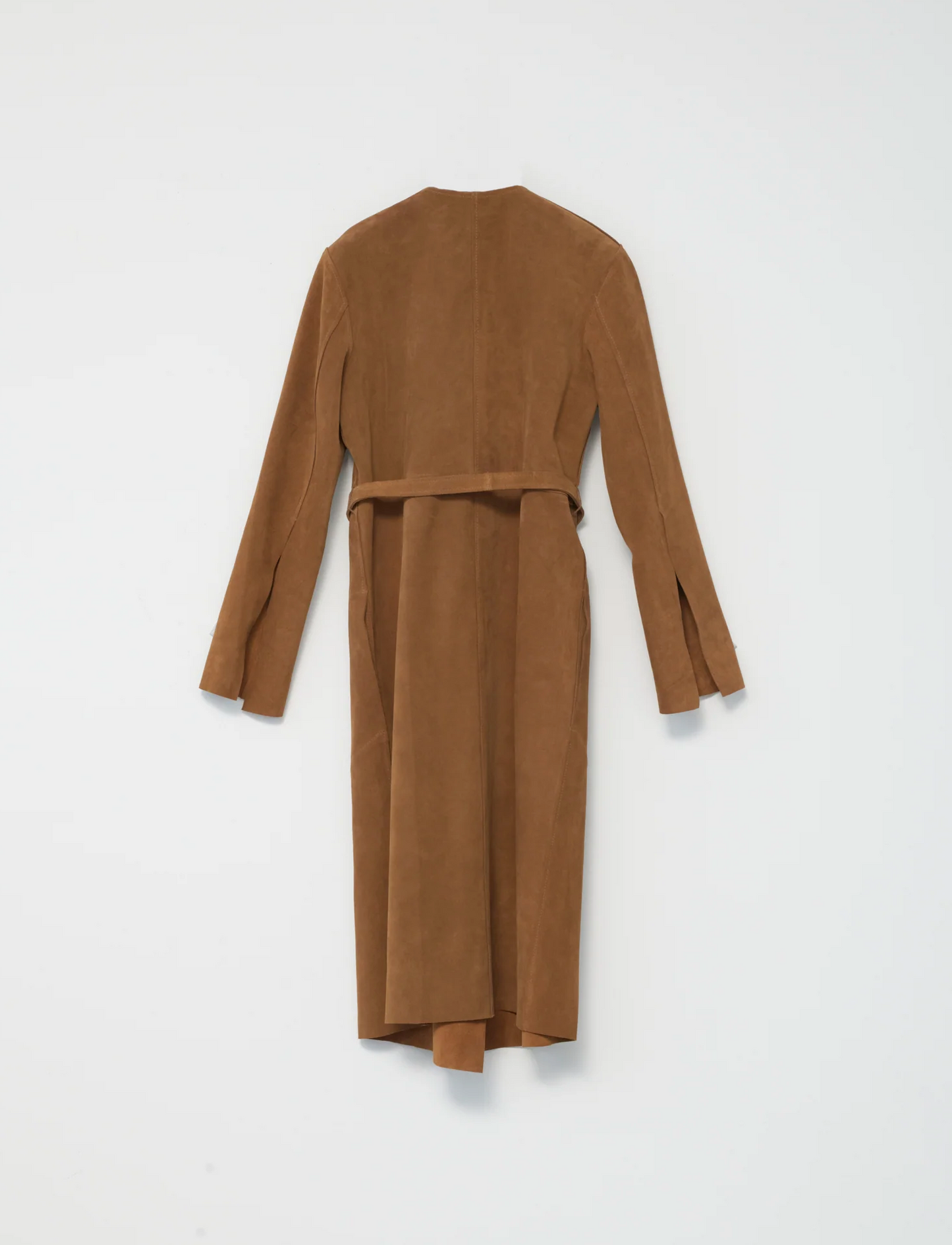 suede cognac leather coat size 2