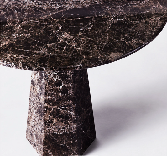 HEXAGON DINING TABLE DARK EMPERADOR Ø 90 cm