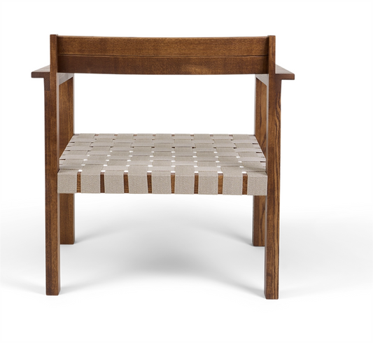Symmetry Easy Chair /Honey Ash Wood/Oat
