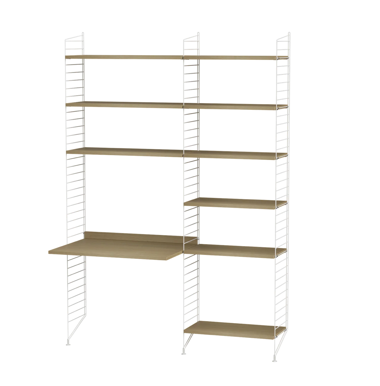 Workspace white/oak 140 cm