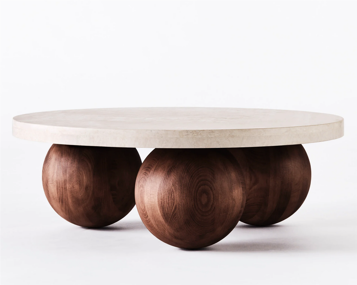Sphere Round sofa table travertine Bianco 100 cm