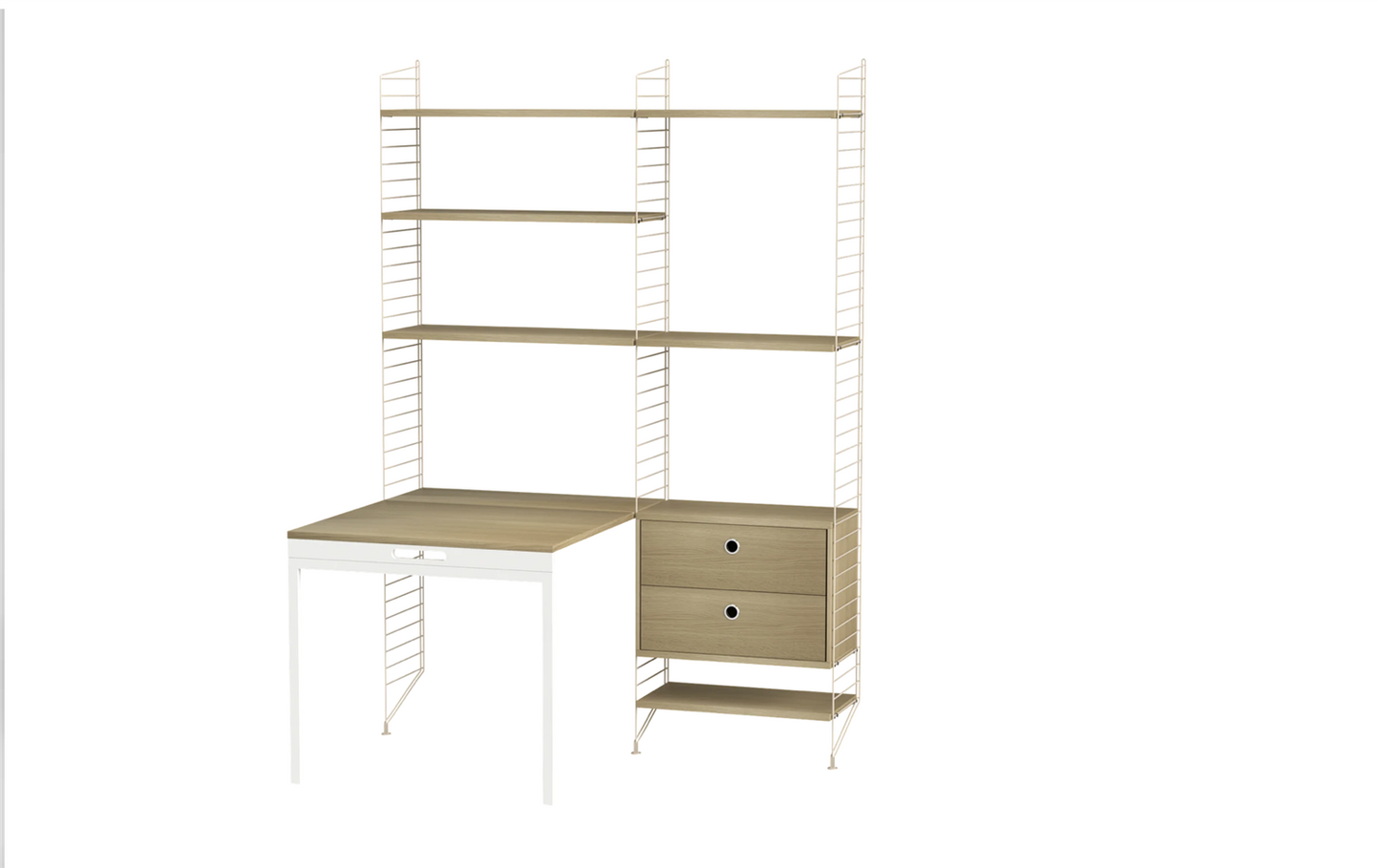 Workspace E. Beige/Oak 140 cm