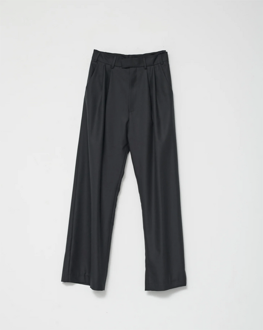 Fine wool box trousers black size 0