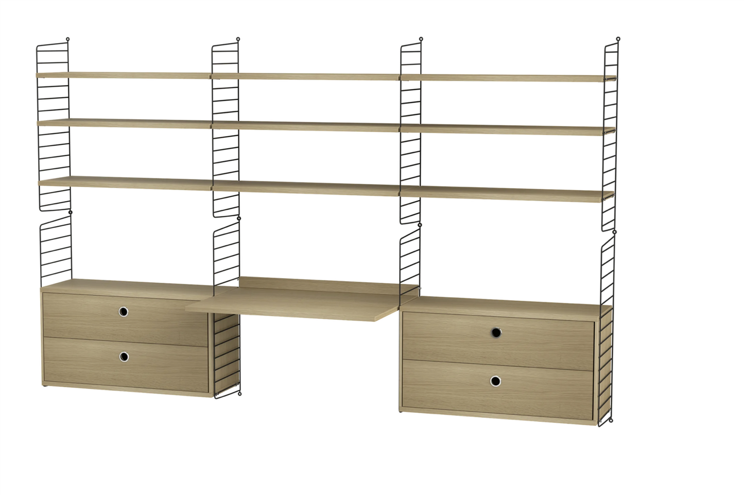 Workspace F Black/Oak 240 cm