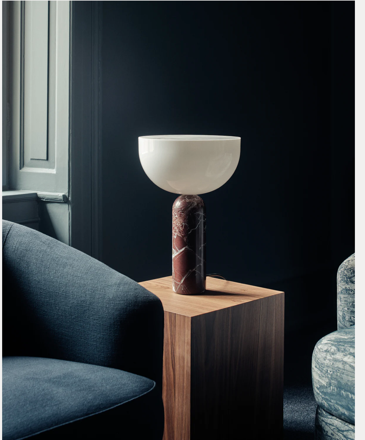 Kizu Table Lamp Large Rosso Levanto Marble