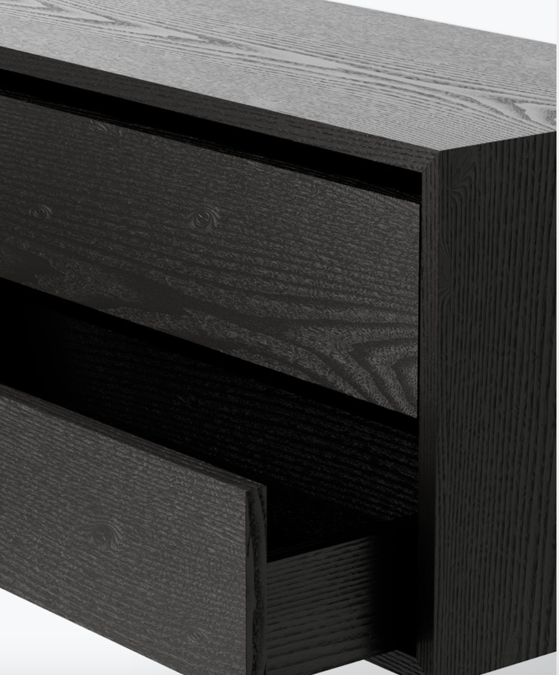 Cabinet Low w. Drawers Black Ash/black