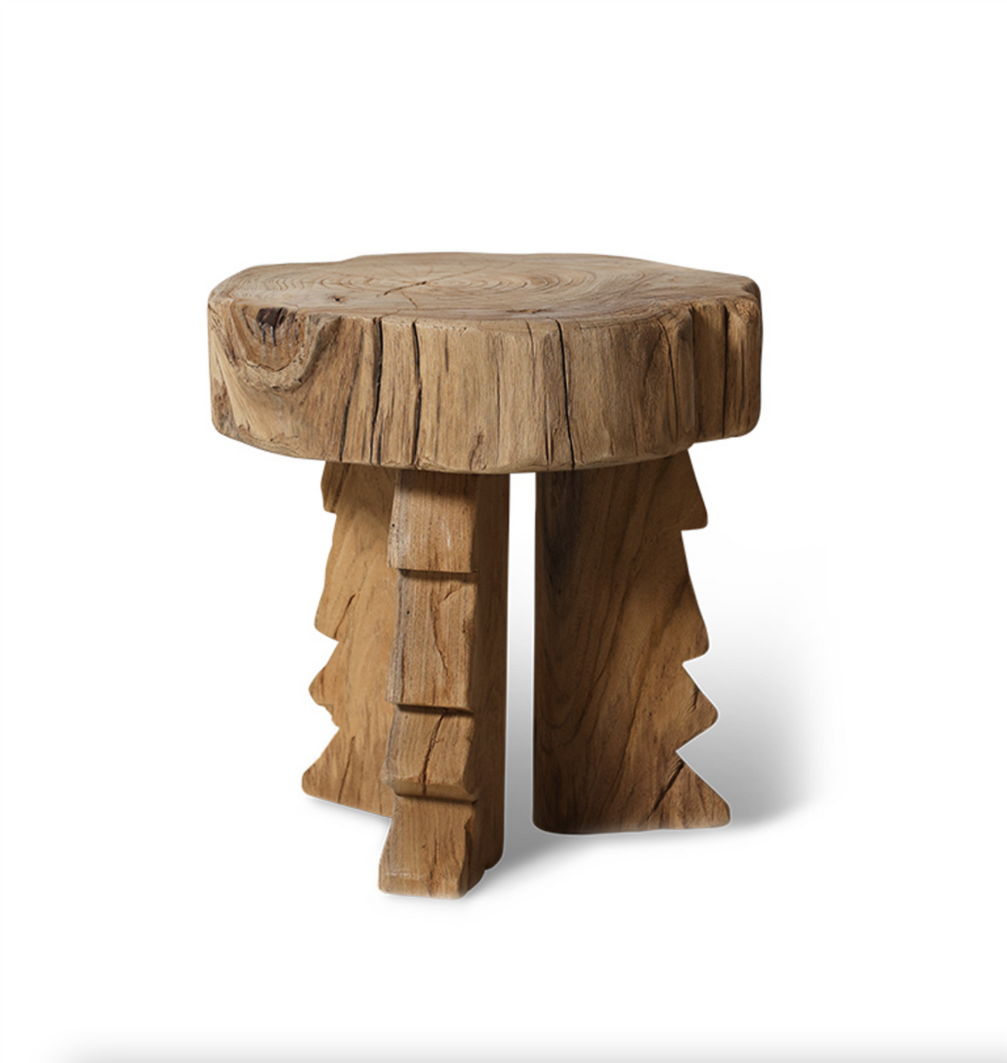 Carved wooden stool