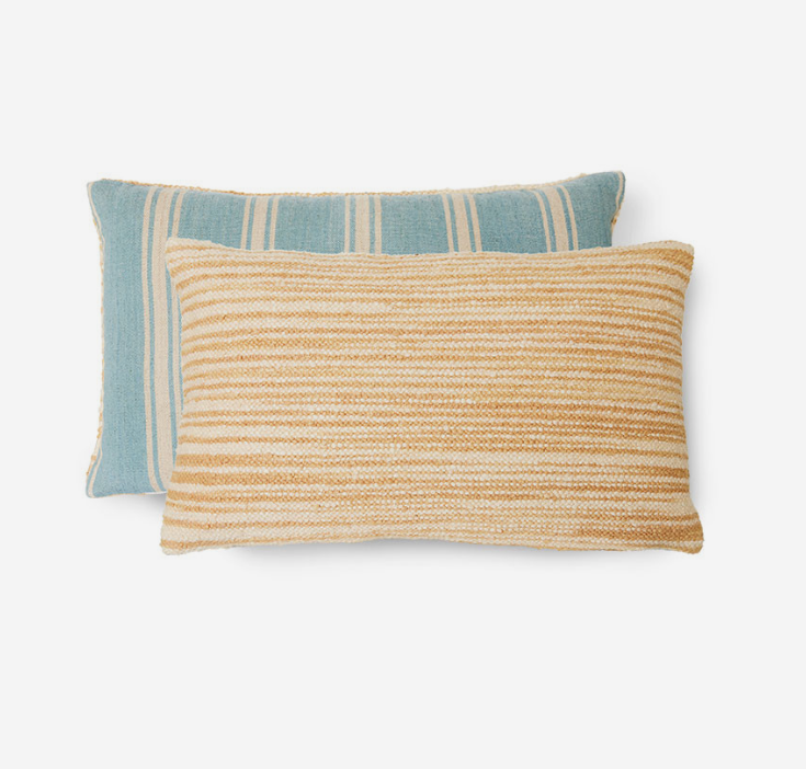 Woven cushion natural/blue30x50
