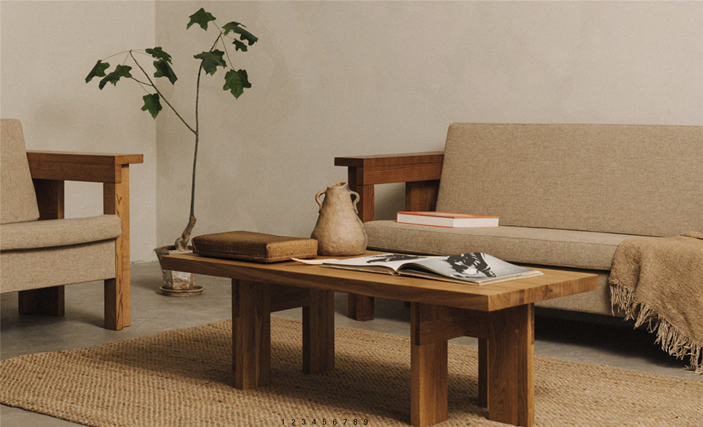 Farmhouse Coffee Table /Natural Oak /Rectangle H 37 / W 52 / L 115 cm