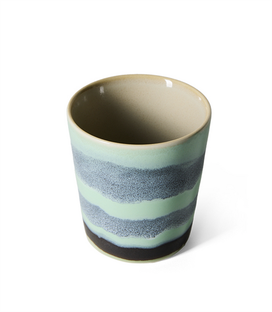 70s ceramics: coffee mug river