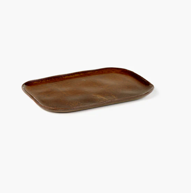 plate rectangular no9 brown La nouvelle table by Merci
