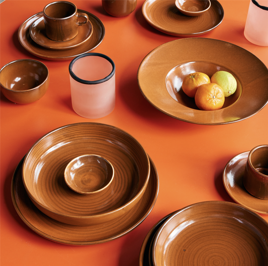 Side plate burned orange