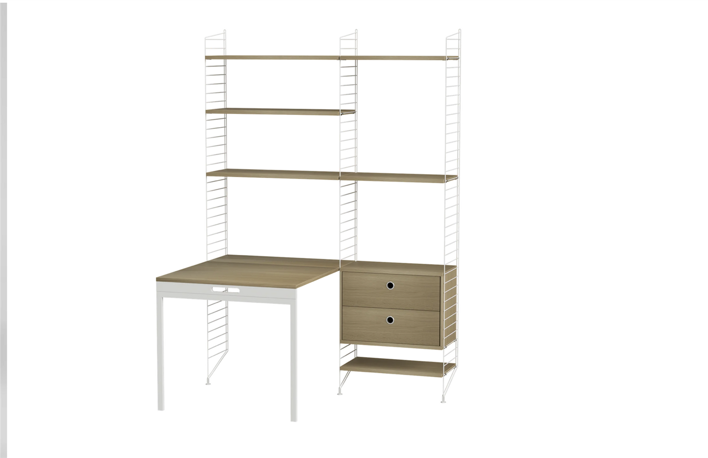 Workspace E. White/Oak 140 cm